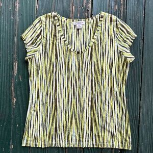 Liz‎ Claiborne abstract neon tee shirt size PL